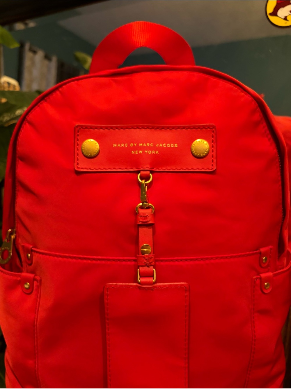 Unisex Marc Jacobs Vibrant Red Nylon Backpack 🎒✨♥️